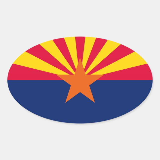 Entwurf der Staatsflagge von Arizona Ovaler Aufkleber (Vorderseite)