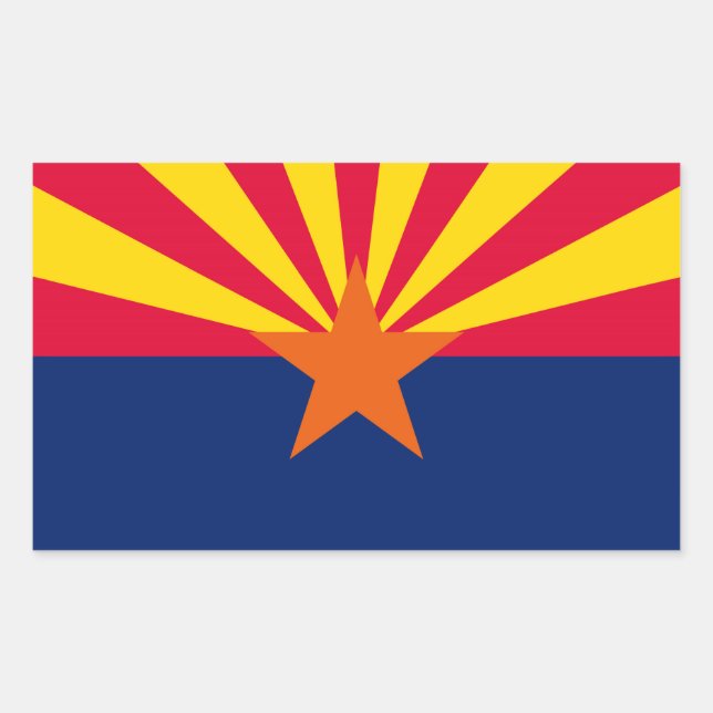Entwurf der Staatsflagge von Arizona Rechteckiger Aufkleber (Vorderseite)