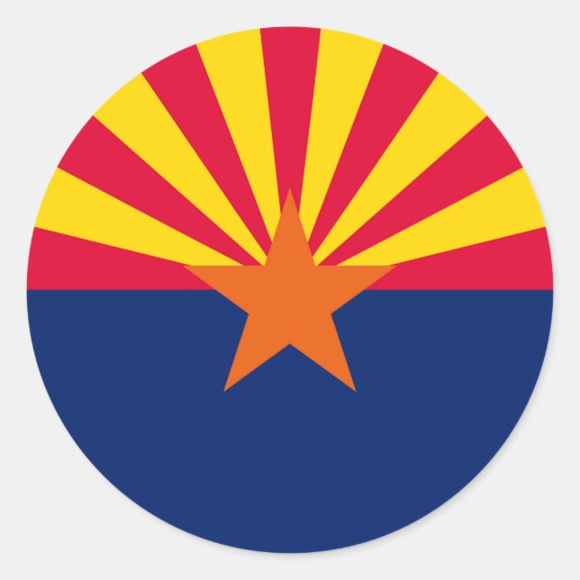 Entwurf der Staatsflagge von Arizona Runder Aufkleber (Vorderseite)