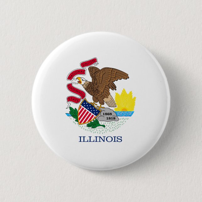 Entwurf der Staatsflagge von Illinois Button (Vorderseite)