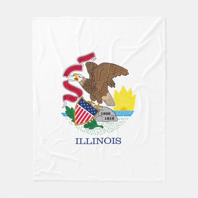 Entwurf der Staatsflagge von Illinois Fleecedecke (Vorderseite)