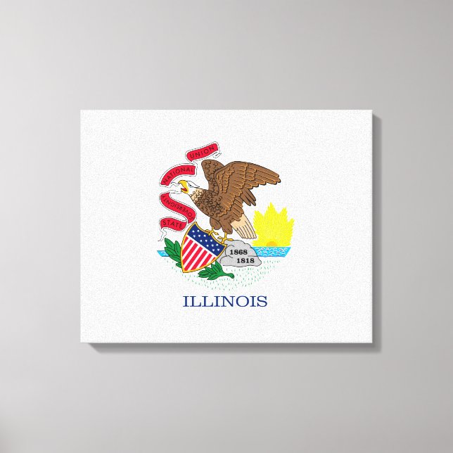 Entwurf der Staatsflagge von Illinois Leinwanddruck (Vorderseite)