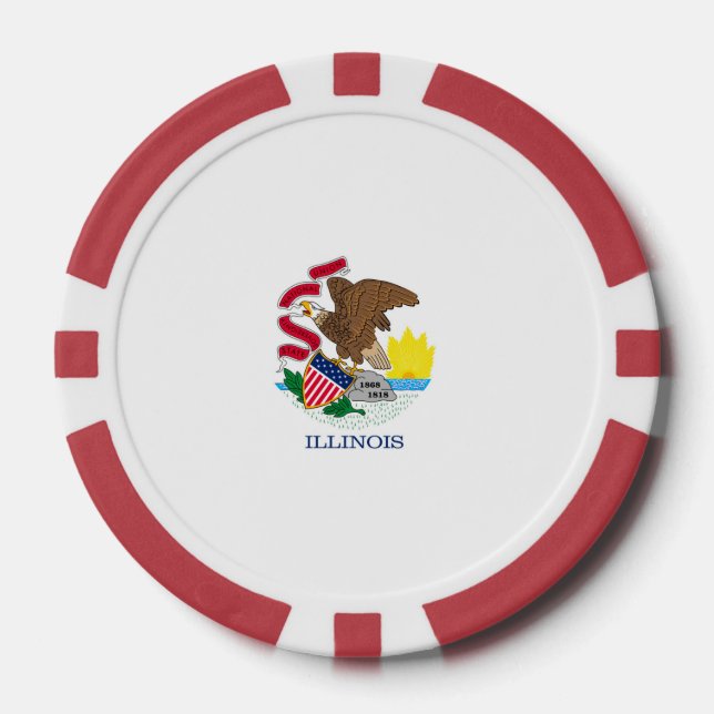 Entwurf der Staatsflagge von Illinois Pokerchips (Vorderseite)