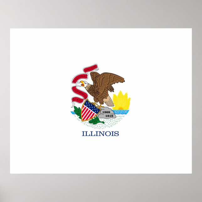 Entwurf der Staatsflagge von Illinois Poster (Vorne)