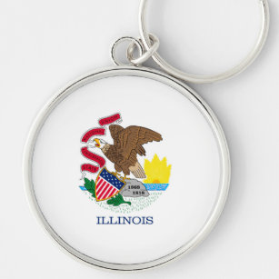 Entwurf der Staatsflagge von Illinois Schlüsselanhänger
