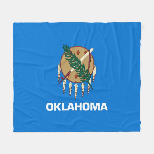 Entwurf der Staatsflagge von Oklahoma Fleecedecke (Vorderseite (Horizontal))
