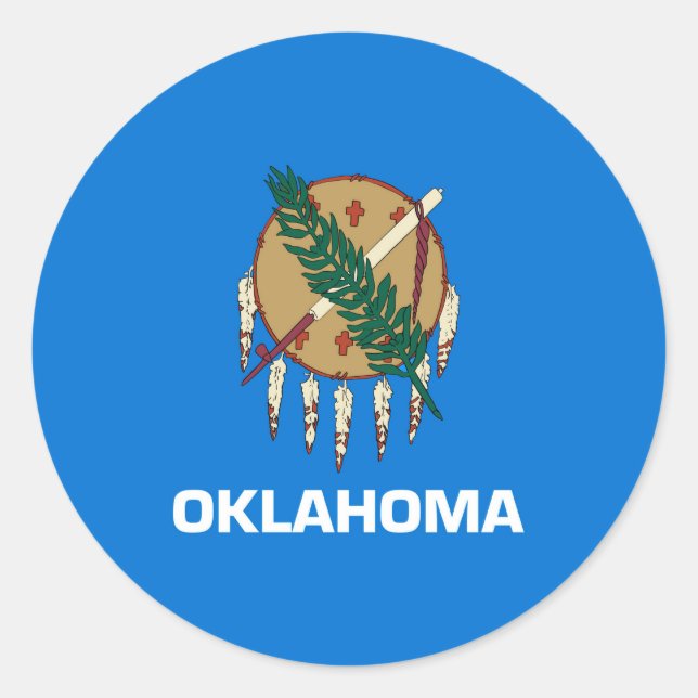 Entwurf der Staatsflagge von Oklahoma Runder Aufkleber (Vorderseite)