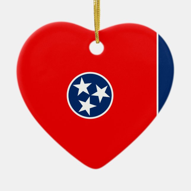 Entwurf der Tennessee-Staatsflagge Keramik Ornament (Vorne)