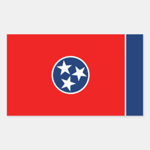 Entwurf der Tennessee-Staatsflagge Rechteckiger Aufkleber