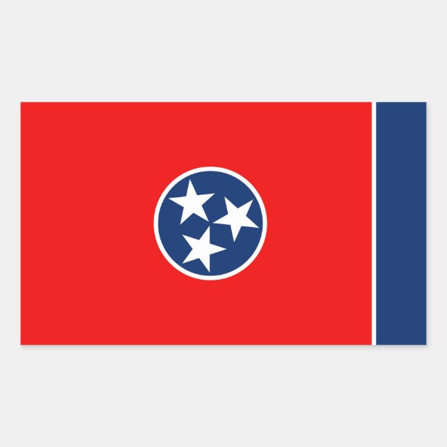 Entwurf der Tennessee-Staatsflagge Rechteckiger Aufkleber (Vorderseite)