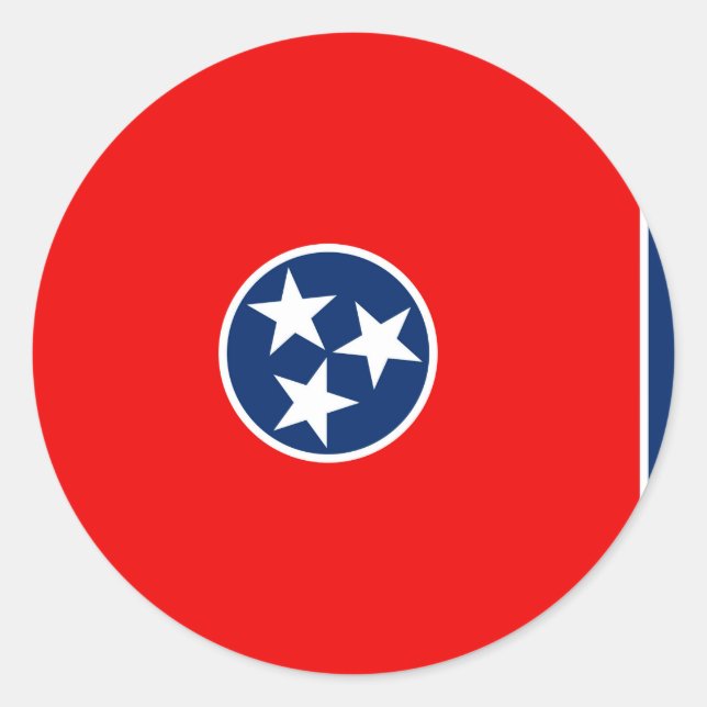 Entwurf der Tennessee-Staatsflagge Runder Aufkleber (Vorderseite)