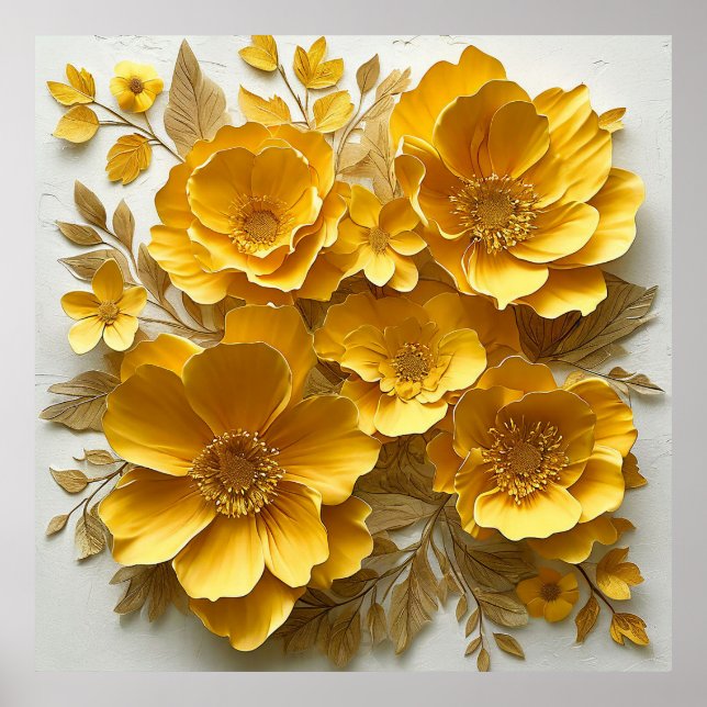 Entwurf des Botanischen Botanischen Yellow Paper C Poster (Vorne)
