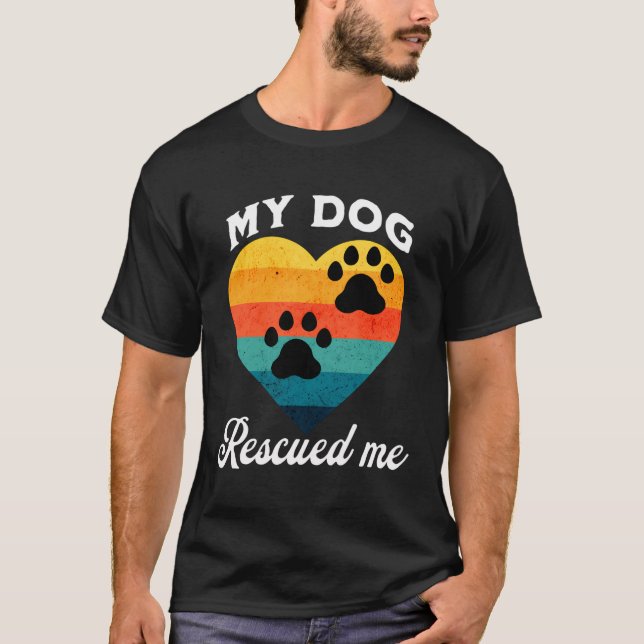 Entwurf des Dog Rescue Sunset Paw T-Shirt (Vorderseite)