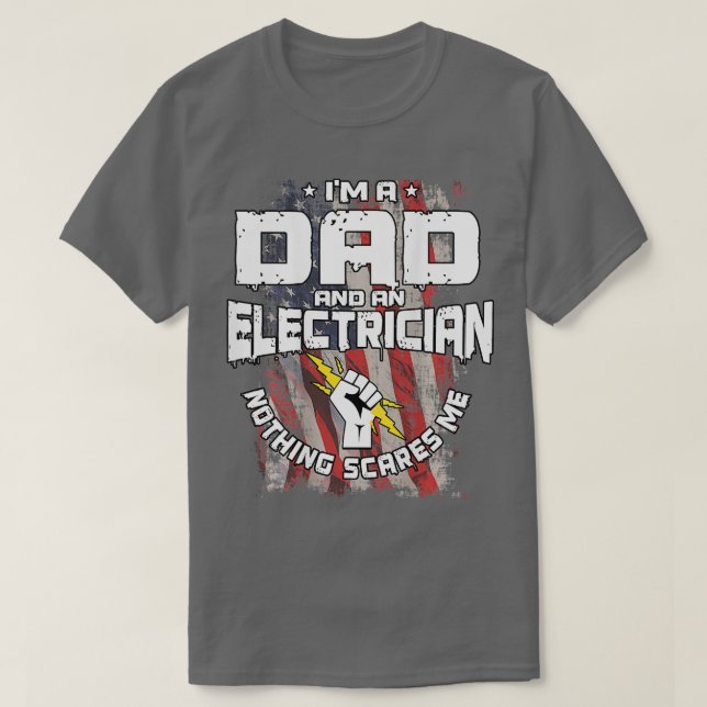 Entwurf des elektrischen Vaters auf der Rückseite  T-Shirt (Design vorne)