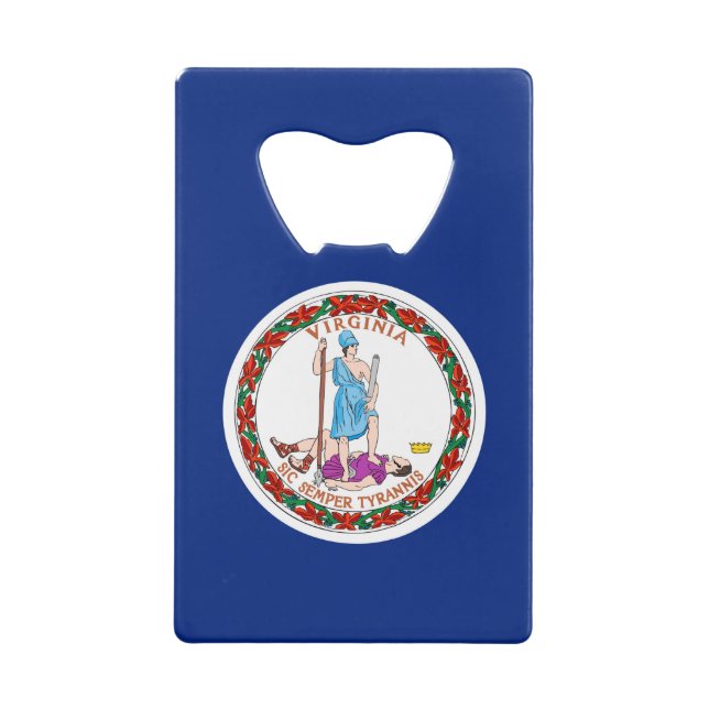 Entwurf des Flaggenstaates Virginia Kreditkartenflaschenöffner (Rückseite)