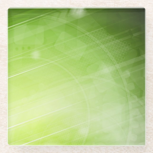 Entwurf des grünen Lichtes in der High-Techen Art Glasuntersetzer (Vorderseite)