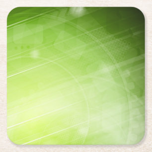 Entwurf des grünen Lichtes in der High-Techen Art Rechteckiger Pappuntersetzer