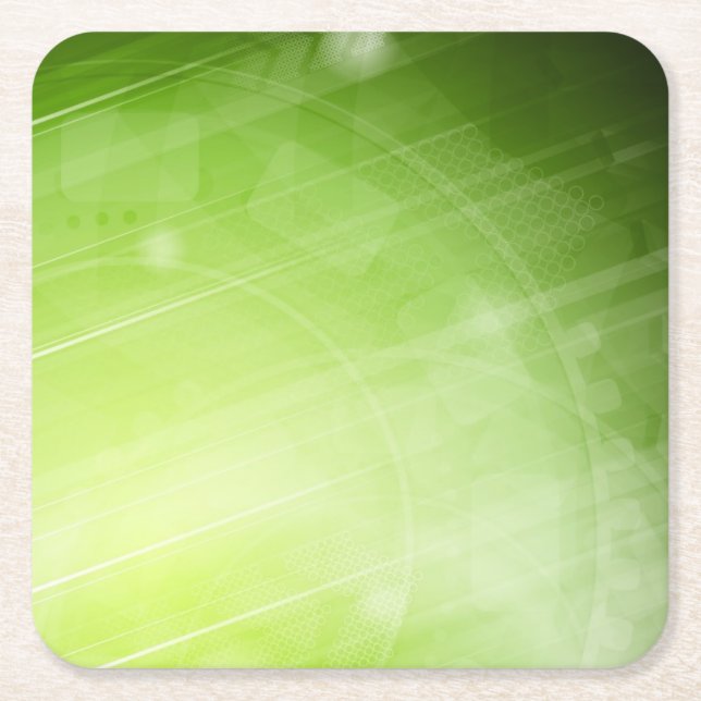 Entwurf des grünen Lichtes in der High-Techen Art Rechteckiger Pappuntersetzer (Vorderseite)