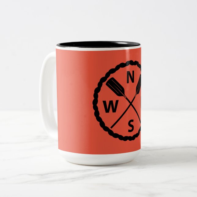Entwurf des PaddelExplorers - Zwei-Tone-Tasse Zweifarbige Tasse (Vorderseite Links)