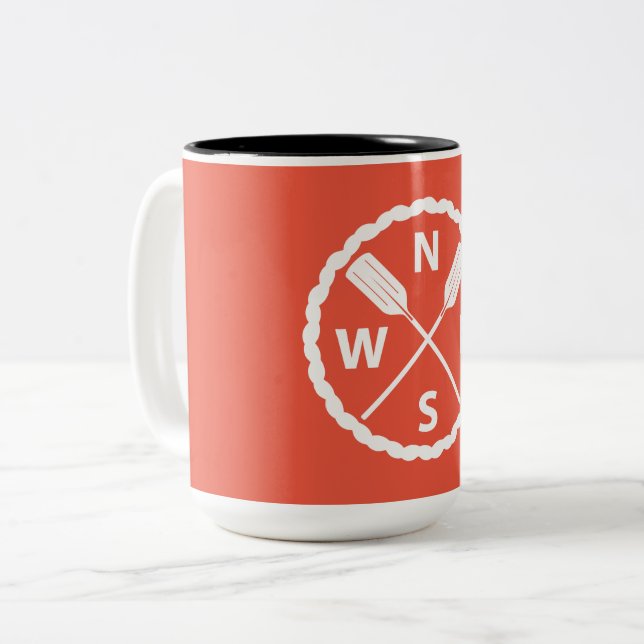 Entwurf des PaddelExplorers - Zwei-Tone-Tasse Zweifarbige Tasse (Vorderseite Links)