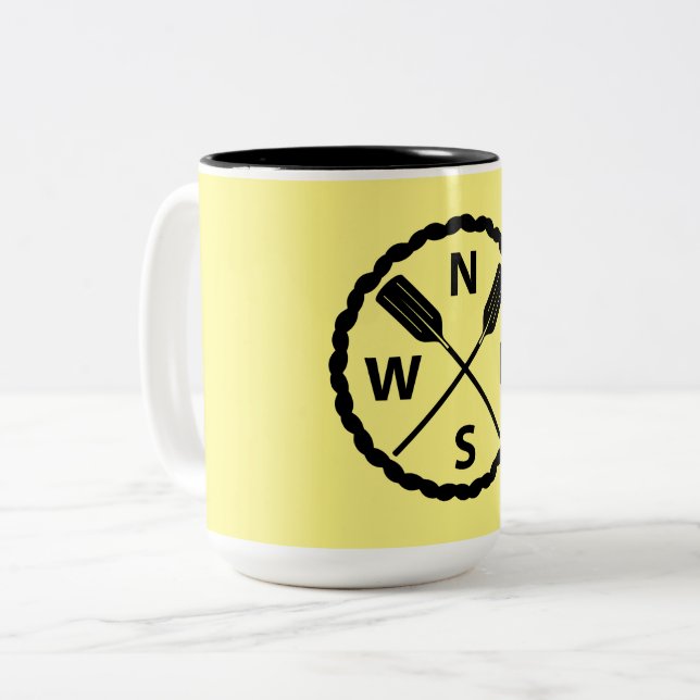 Entwurf des PaddelExplorers - Zwei-Tone-Tasse Zweifarbige Tasse (Vorderseite Links)