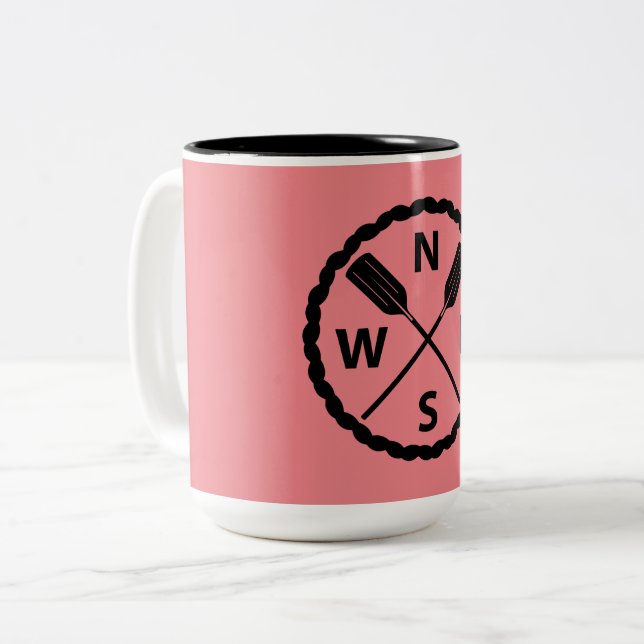 Entwurf des PaddelExplorers - Zwei-Tone-Tasse Zweifarbige Tasse (Vorderseite Links)