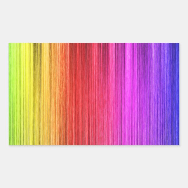 Entwurf des Regenbogenvorhangs Rechteckiger Aufkleber (Vorderseite)