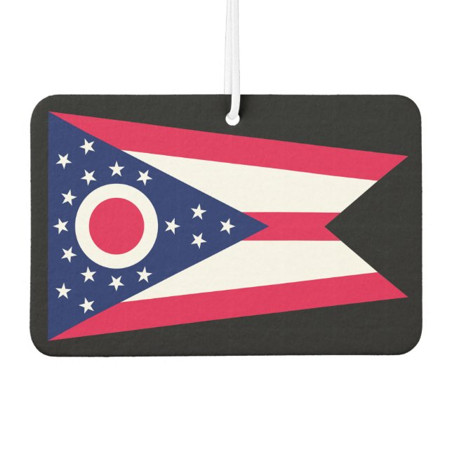 Entwurf des Staatsflagges Ohio Autolufterfrischer (Vorderseite)