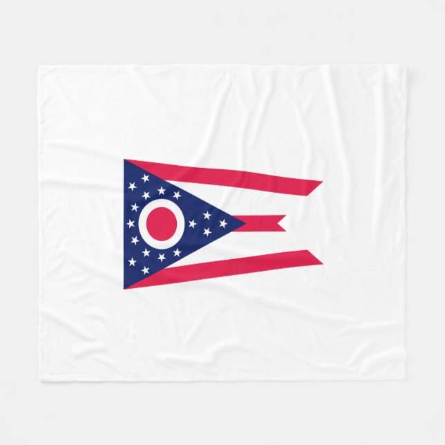 Entwurf des Staatsflagges Ohio Fleecedecke (Vorderseite (Horizontal))