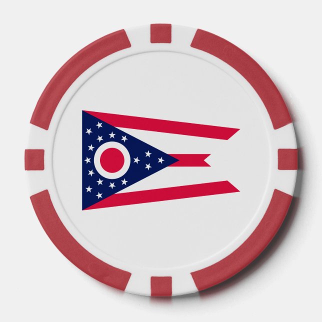 Entwurf des Staatsflagges Ohio Pokerchips (Vorderseite)