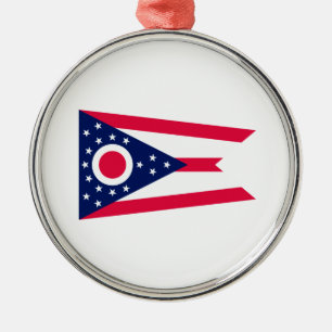 Entwurf des Staatsflagges Ohio Silbernes Ornament