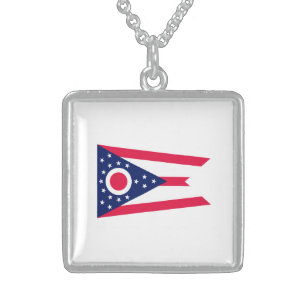 Entwurf des Staatsflagges Ohio Sterling Silberkette