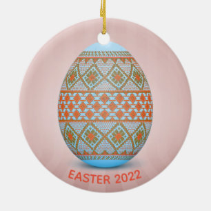Entwurf des ukrainischen Ostereis (Pysanka) Keramik Ornament