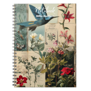 Entwurf einer botanischen Collage Notizblock