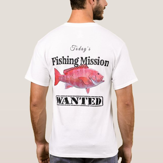 Entwurf einer Fangmission für Red Snapper T-Shirt (Rückseite)