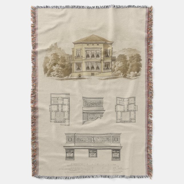 Entwurf eines Anwesens mit Innenplänen Decke (Vorderseite Vertikal)