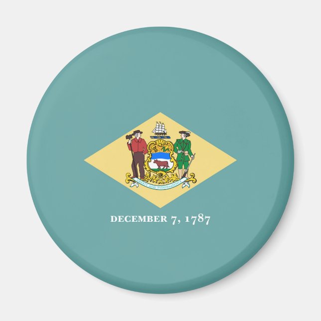 Entwurf eines Delaware-Staatsflagges Magnet (Vorne)