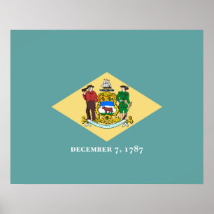 Entwurf eines Delaware-Staatsflagges Poster