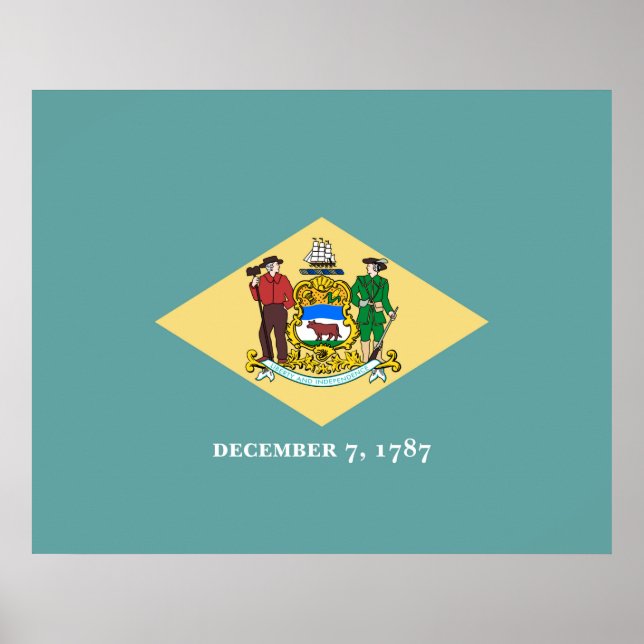 Entwurf eines Delaware-Staatsflagges Poster (Vorne)