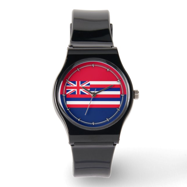 Entwurf eines Flaggenstaates in Hawaii Armbanduhr (Vorderseite)