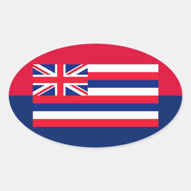 Entwurf eines Flaggenstaates in Hawaii Ovaler Aufkleber (Vorderseite)