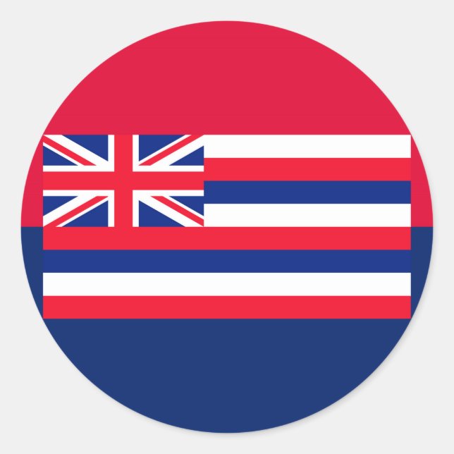 Entwurf eines Flaggenstaates in Hawaii Runder Aufkleber (Vorderseite)