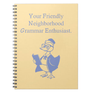 Entwurf eines freundlichen Grammatik-Enthusiasten Notizblock