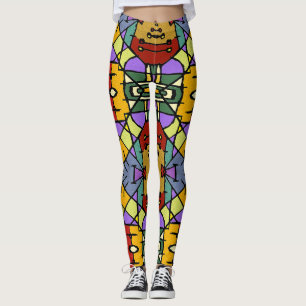 Entwurf eines geometrischen Mosaikquadrats Leggings