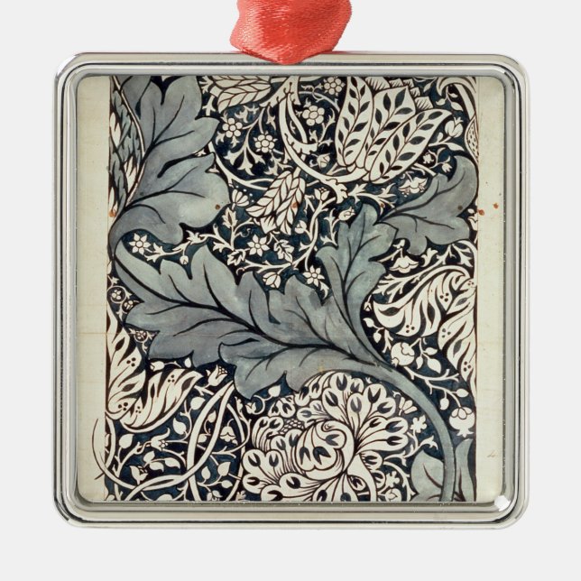 Entwurf für Avon-Chintz, c.1886 Silbernes Ornament (Vorne)