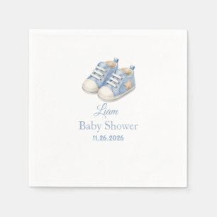 Entwurf für blaue Baby-Schuh-Stiefelchen Serviette