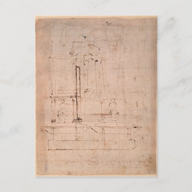 Entwurf für das Grab von Papst Julius II Postkarte (Vorderseite)