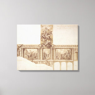 Entwurf für Decken-Wände und Treppenhaus (Stift, Leinwanddruck