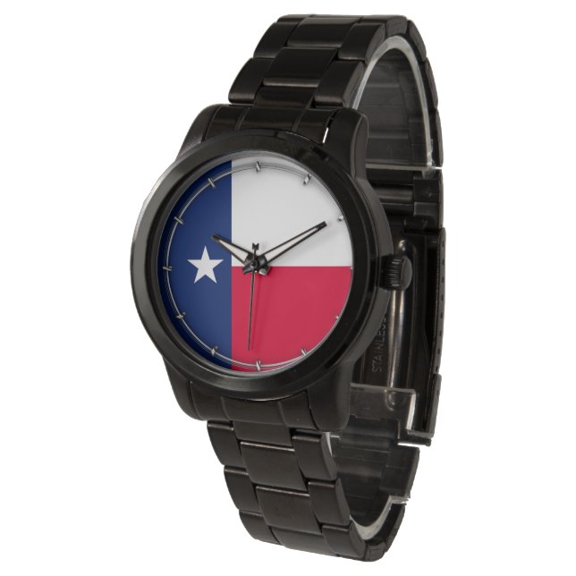Entwurf für die Flaggen des Staates Texas Armbanduhr (Schrägansicht)
