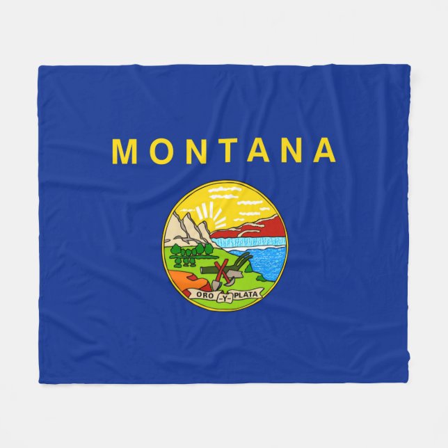 Entwurf für die Staatsflagge von Montana Fleecedecke (Vorderseite (Horizontal))
